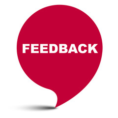red vector bubble banner feedback