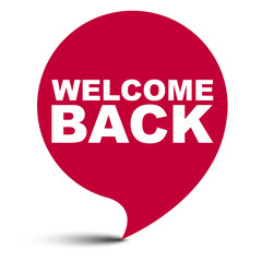 red vector bubble banner welcome back