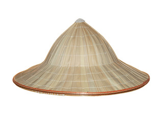 Vietnamese straw hat isolated on white background.