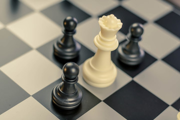 wonderful chess figures and  strategy concept