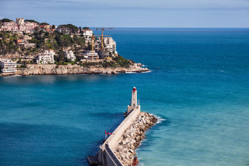 French Rivier Coastline of Mediterranean Sea in France