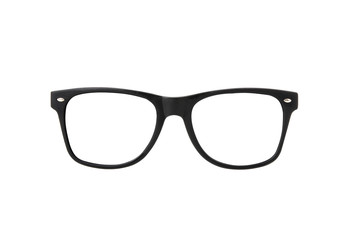 Fototapeta premium Black eye glasses isolated on white blackground with clipping path.