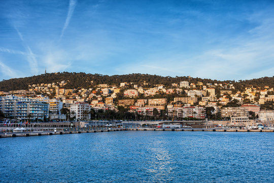 City of Nice in France at Sunset
