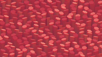 Abstract background of hexagons. Geometric pattern. 3d rendering