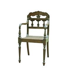 Wooden chair isolated on white background with clipping path