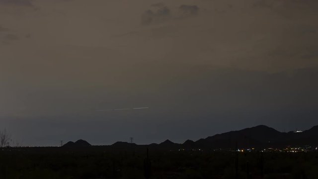 Lightning strikes timelapse over Apache Junction, Arizona.