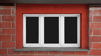 window with blank Windows on a brick wall.abstract background