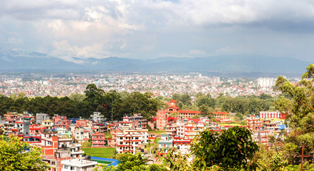 Fototapeta na wymiar City Aerial View of Kathmandu Nepal