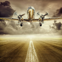Plakaty  historyczny samolot podczas startu