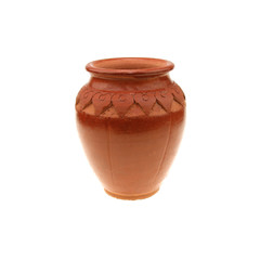 ..Clay pots isolated on the white background with clipping path.