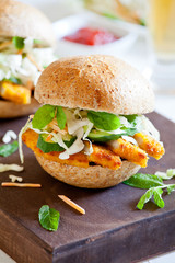 Burger With Fried Chicken Breast