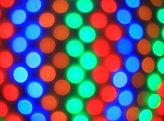 blurred image of colorful lights, in the Christmas background