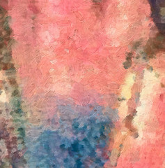 Abstract grunge pattern. Background painted in oil by dry brush. Textured surface abstraction. Drawn texture. Close-up chaotic strokes on canvas.