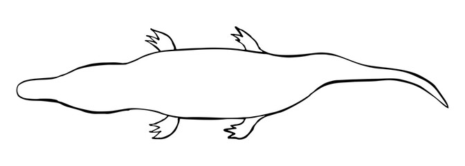 Crocodile. Vector black illustrations.