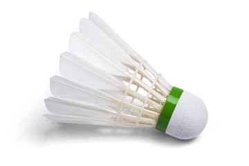 Fototapeta na wymiar White Feather Shuttlecocks Badminton