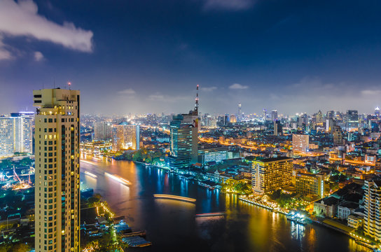 Bangok Skyline And River At Night Stock Photo Adobe Stock Bangok Skyline And River At Night Stock Photo Adobe Stock