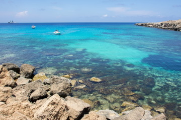 Crystal clear sea water in Protaras, Cyprus