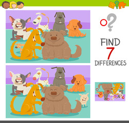 differences game with dog or puppy characters