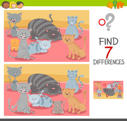 find differences game with cat characters