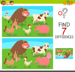 differences game with farm animals