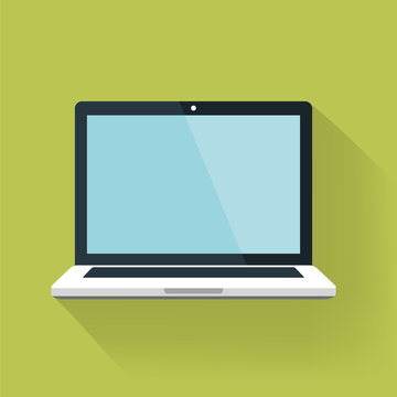 Laptop Flat Icon. Vector Illustration