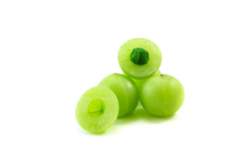 Indian gooseberry isolated on white background