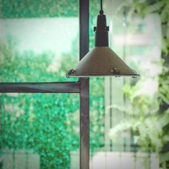 lamp in modern style. Lamps in coffee shop