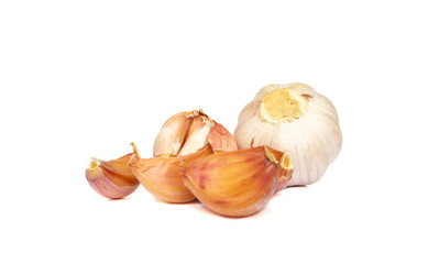 Garlic isolated on white background.