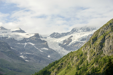 LysKamm glacier from Staffal, Italy
