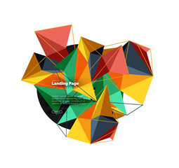 Polygonal geometric design, abstract shape made of triangles, trendy background