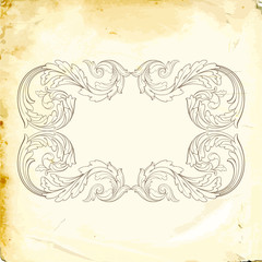 Vector baroque of vintage elements for design. 