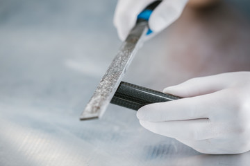 Grinding and shaping  Carbon fiber composite material