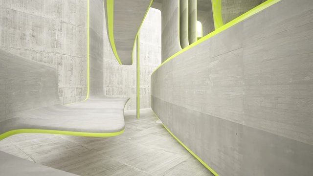 Empty dark abstract concrete room interior. Architectural background. 3D animation and rendering