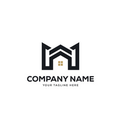 real estate logo design vector, initial letter logo m design template