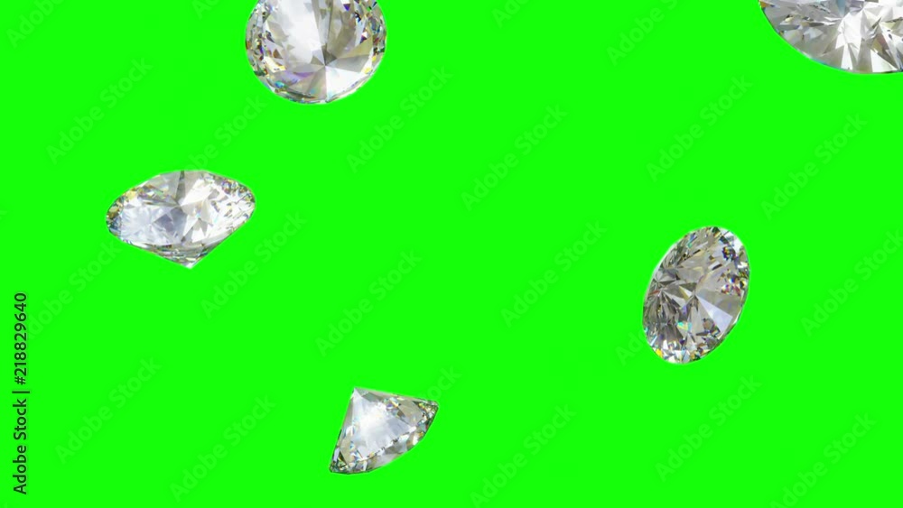 Poster falling diamonds - loopable cg animation