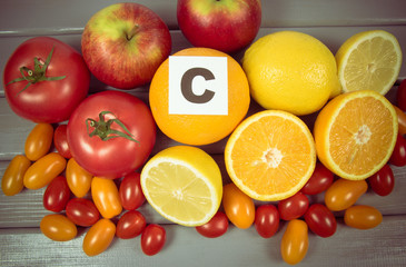 Healthy food - food products with a high content of vitamin c.