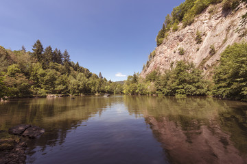 Panoramic view over the Waldenecksee in Baden Baden, Baden-Wuerttemberg, Germany