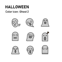 Halloween line color icon : ghost set 2
