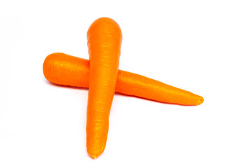 Carrot fresh and cut isolated on white background