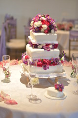 wedding cake with flowers