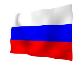 Waving flag of the Russian Federation. The National. State symbol of the Russia. 3D illustration