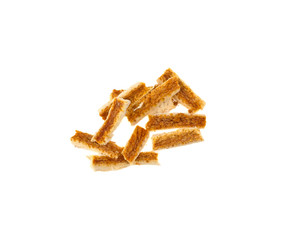Dried orange peel on a white background