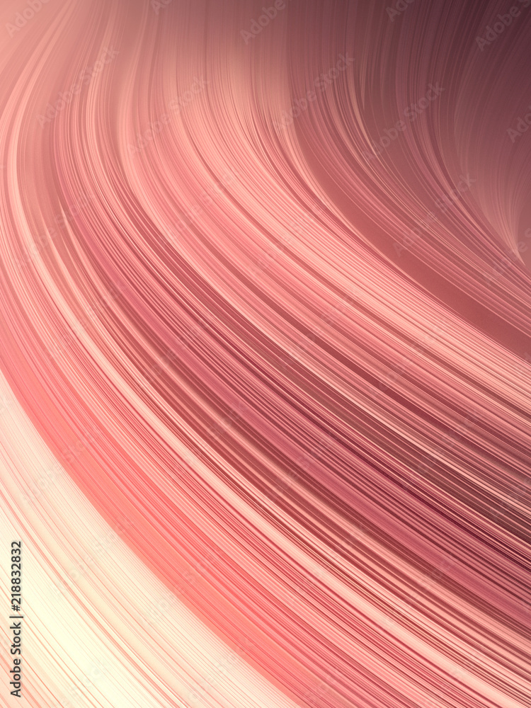 Aufkleber Red twisted shape. Computer generated abstract geometric 3D render illustration