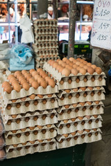 Fresh eggs at the market