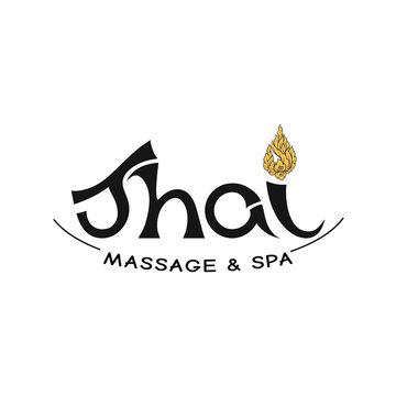 Logo for Thai massage with traditional thai ornament, pattern el