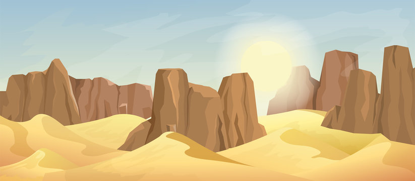 Desert landscape with rocks