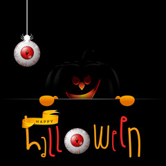 Happy Halloween banner. Halloween night design vector. Happy Halloween greeting card.