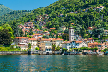 Fototapeta na wymiar Torno, colorful and picturesque village on Lake Como. Lombardy, Italy.