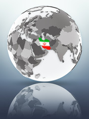Obraz premium Iran on globe