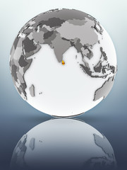 Sri Lanka on globe